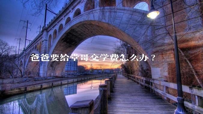 爸爸要给堂哥交学费怎么办?