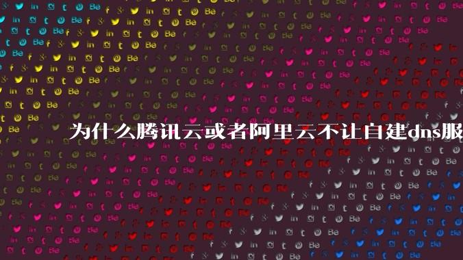 为什么腾讯云或者阿里云不让自建dns服务器?