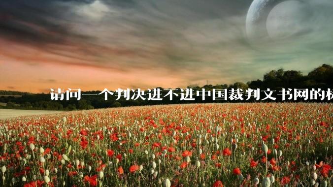 请问一个判决进不进中国裁判文书网的标准是什么？