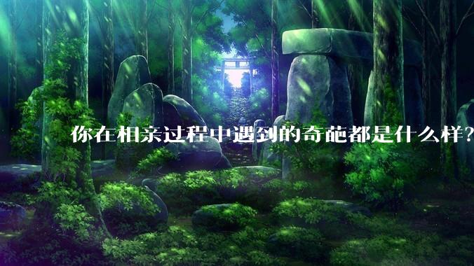 你在相亲过程中遇到的奇葩都是什么样？